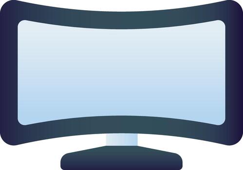 aislado escritorio icono en degradado azul color. vector