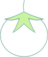 Illustration Of Tomato Icon In Green And White Color. vector