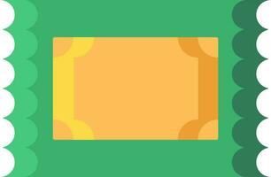 Ticket Icon In Green And Yellow Color. vector