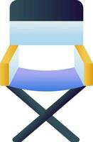 Flat Style Folding Chair Yellow And Blue Icon. vector
