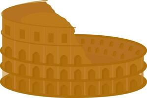 Colosseum Element In Brown Color. vector