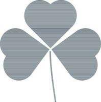 Shamrock Leaf Icon In Grayish Blue Color. vector