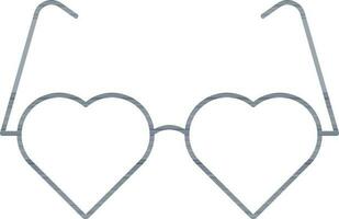Gray Outline Goggle Icon In Heart Shape vector