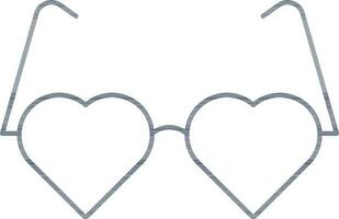 Gray Outline Goggle Icon In Heart Shape vector