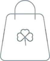 Carry Bag With Shamrock Leaf Symbol Icon In Flat Style. vector