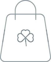 Carry Bag With Shamrock Leaf Symbol Icon In Flat Style. vector