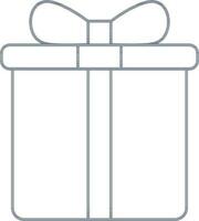Gift Box Icon In Gray Line Art. vector