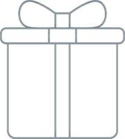 Gift Box Icon In Gray Line Art. vector