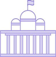 President House Or Court Icon In Purple And White Color. vector