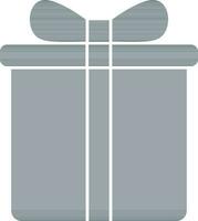 Vector Illustration of Grey Color Gift Box Icon.