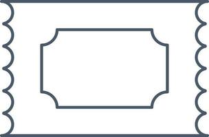 Ticket Icon In Gray Outline. vector