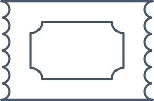 Ticket Icon In Gray Outline. vector