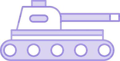 Military Tank Icon In Purple And White Color. vector