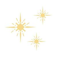 Sparkling Effect Illustration. Yellow, gold, orange sparkles symbols vector. Sparkle Icon. Bright firework, decoration twinkle, shiny flash. Glowing light effect stars and bursts collection. vector