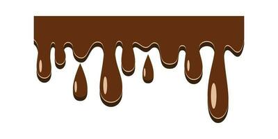 Seamless dripping chocolate border. Dripping chocolate border isolated on white background. Graphic design element for web page, menu, culinary recipe, scrapbooking, flyer, poster vector