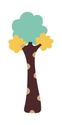 Cartoon tree isolated on a white background. Simple modern style. Cute green plants, forest, vector flat illustration. summer, spring trees.