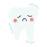 Teeth cartoon character illustration. Cartoon dental character. Cute dentist mascot. Oral health and dental inspection teeth. Medical dentist tool element. vector