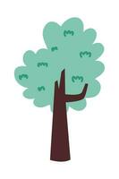 Cartoon tree isolated on a white background. Simple modern style. Cute green plants, forest, vector flat illustration. summer, spring trees.