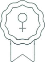 Vector Illustration of Badge With Venus Icon in Line Art.