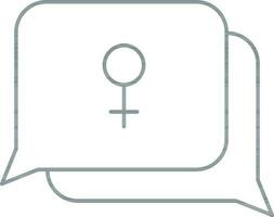 Illustration of Chat box With Venus Sign Icon in Line Art. vector