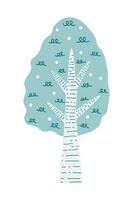 Cartoon Winter Tree Illustration. Winter snow-covered trees. Elements for the Christmas scene. Colorful Trees vector illustration in flat cartoon style.