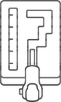 Illustration Of Auto Gear Shifter Icon In Stroke Style. vector