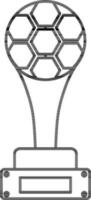 Linear Style Football Trophy Cup Icon. vector