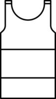 Black Outline Undershirt Or Tank Top Icon. vector