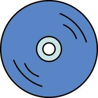 CD Or DVD Blue Icon In Flat Style. vector