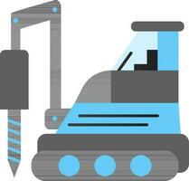 Illustration Of Drilling Truck Icon In Blue And Gray Color. vector