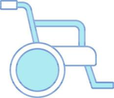 Wheelchair Icon In Blue And White Color. vector