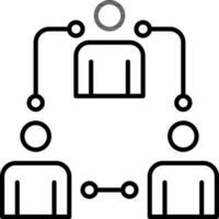 Team Or User Connection Icon In Line Art. vector