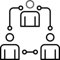 Team Or User Connection Icon In Line Art. vector