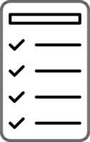 Flat Style Checklist Icon In Black Line Art. vector