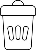Dustbin Or Trash Icon In Linear Style. vector