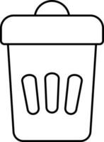 Dustbin Or Trash Icon In Linear Style. vector