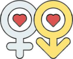 Love Couple Gender Colorful Icon. vector