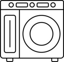 Lavado máquina icono o símbolo en línea Arte. vector