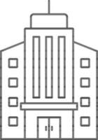 Modern Building Icon In Thin Line Art. vector