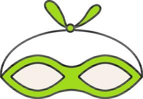 Flat Style Eye Mask Green Icon. vector