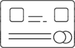 Isolated Payment Card Icon In Black Line Art. vector