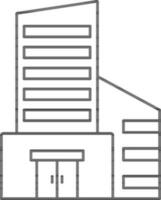 Black Outline Building Icon. vector