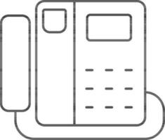 Stroke Style Landline Phone Icon Or Symbol. vector
