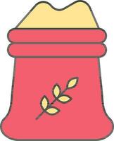 Grain Sack Icon in Yellow and Pink Color. vector