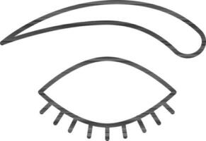 Flat Style Eyebrow Line Art Icon Or Symbol. vector