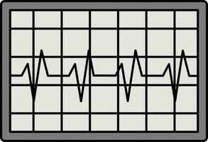 ecg monitor plano icono en gris color. vector