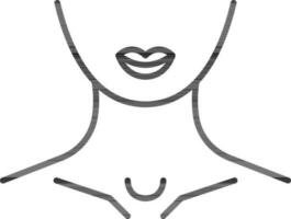 Thin Line Art Neck Flat Icon Or Symbol. vector