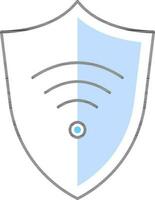 Wifi Shield Icon in Blue and Black Color. vector
