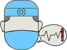 Surgery Doctor Speaking Warn Serious Or Emergency Blue And Gray Icon. vector