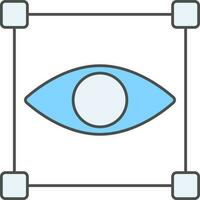 Blue Vision Or Eye Selection Icon. vector